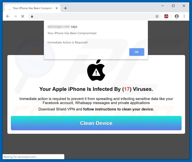 Your Apple iPhone Is Infected By (17) Viruses oplichting