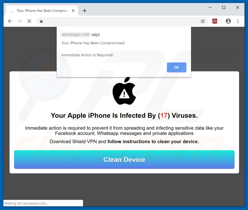 Your Apple iPhone Is Infected By (17) Viruses oplichting