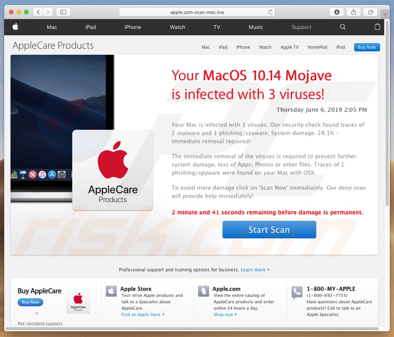 Apple.com-scan-mac[.]live andere versie