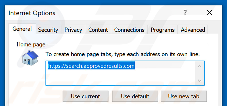 Verwijdering approvedresults.com uit Internet Explorer startpagina