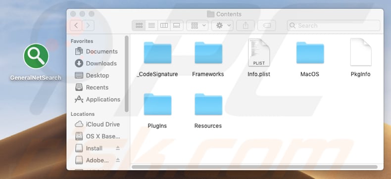 installatiemap van GeneralNetSearch
