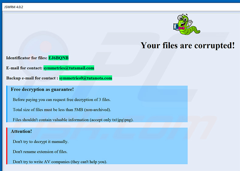 JSWRM decryptie instructie