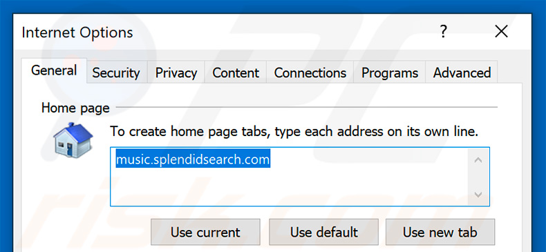 Verwijding splendidsearch.com uit Internet Explorer startpagina