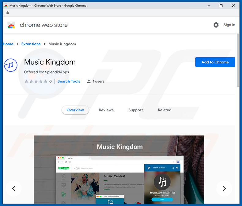 Music Kingdom browserkaper in Google Chrome Webwinkel