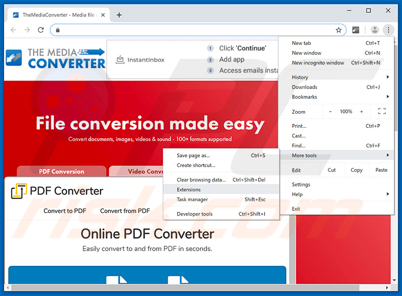 Verwijdering TheMediaConverter Promos  ads uit Google Chrome stap 1