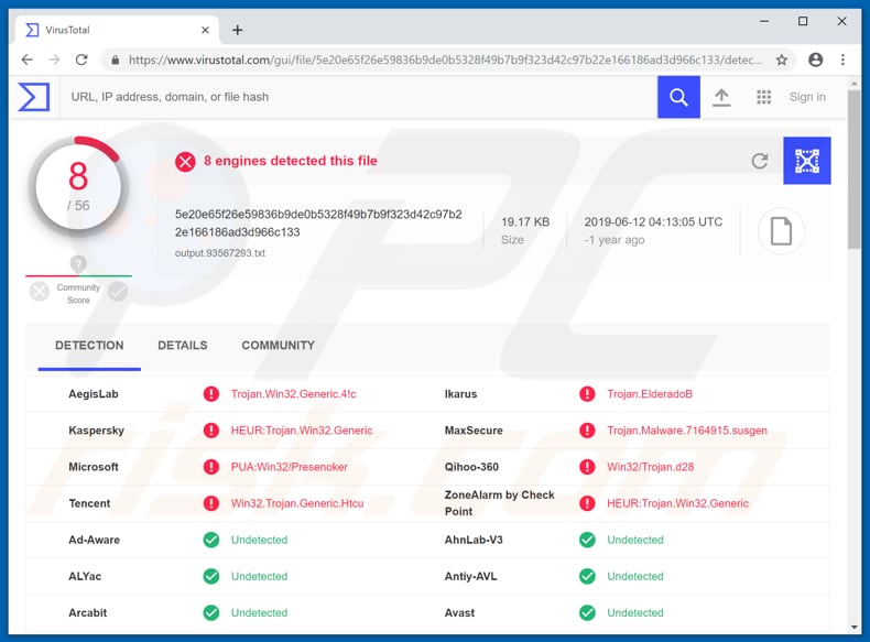 vb kwaadaardig bestand gedetecteerd als Trojan.Win32.Generic