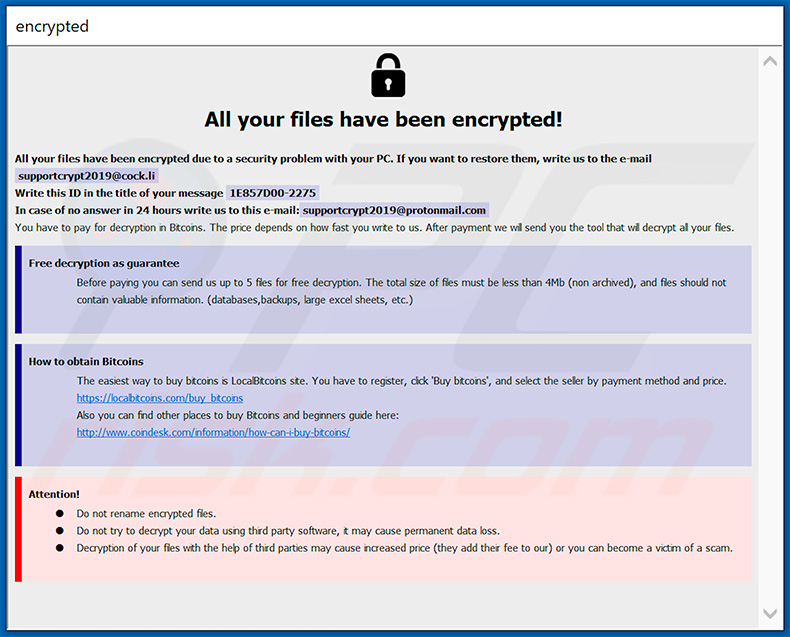 Adame decryptie instructies