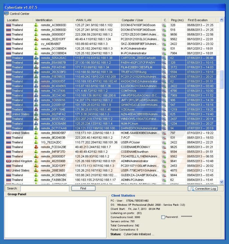 cybergate administratie paneel