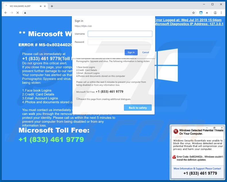 ERROR # MS-0x8024402C oplichting