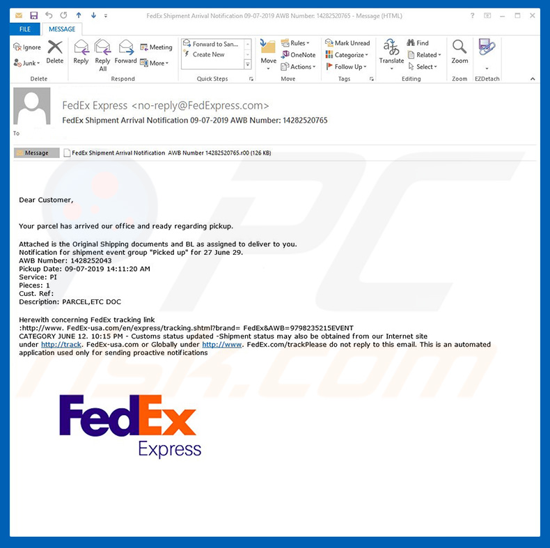 Het FedEx Express Email Virus