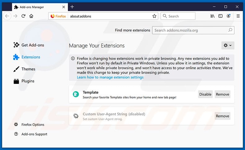 Freehdsearch.com als Mozilla Firefox extensie verwijderen