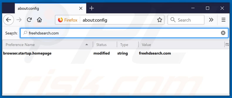 Freehdsearch.com als Mozilla Firefox zoekmachine verwijderen