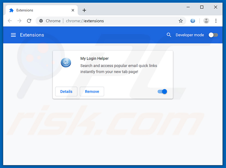Verwijdering search.hmyloginhelper.com gerelateerde Google Chrome extensies