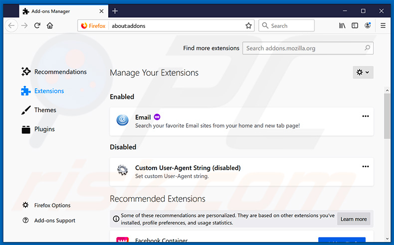 Verwwijdering search.hmyloginhelper.com gerelateerde Mozilla Firefox extensies