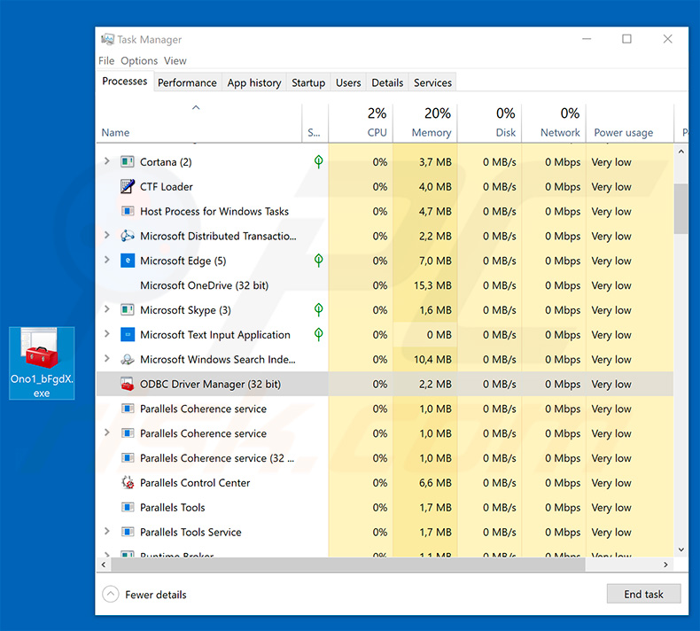 TrickBot trojan proces