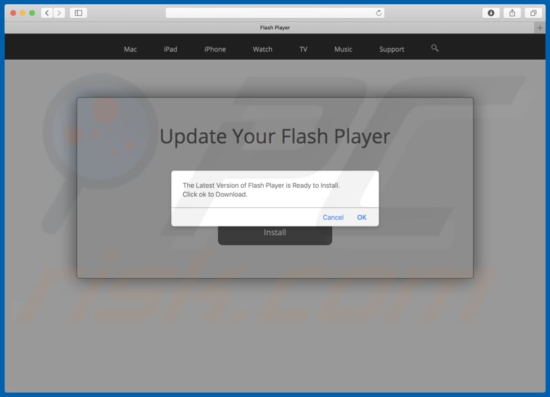 Dubieuze website promoot valse Flash Player