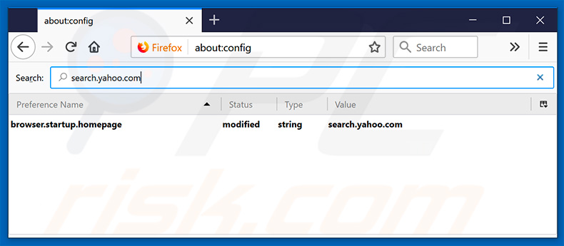 Verwijdering search.yahoo.com uit Mozilla Firefox standaard zoekmachine