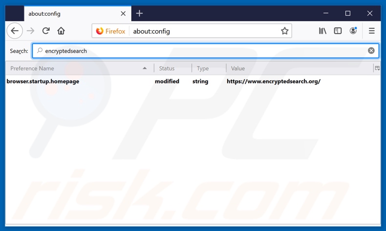 Verwijdering encryptedsearch.org uit Mozilla Firefox standaard zoekmachine