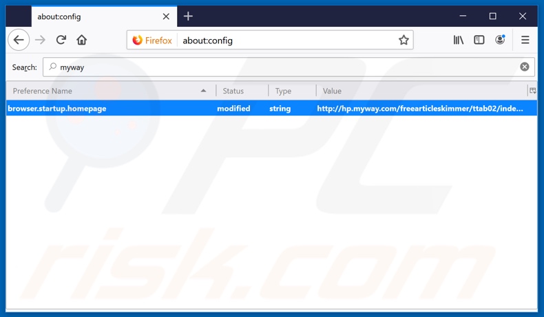 Verwijdering hp.myway.com uit Mozilla Firefox standaard zoekmachine