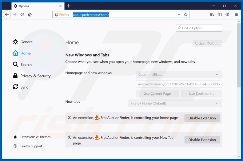 Verwijdering hp.myway.com uit Mozilla Firefox startpagina