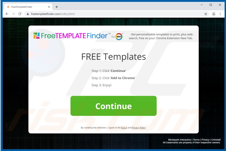 Website promoot de FreeTemplateFinder browserkaper