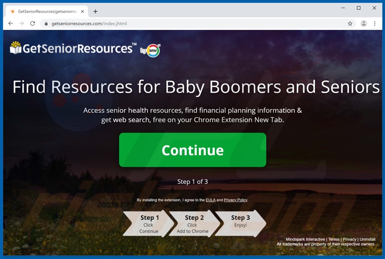 Website promoot de GetSeniorResources browserkaper