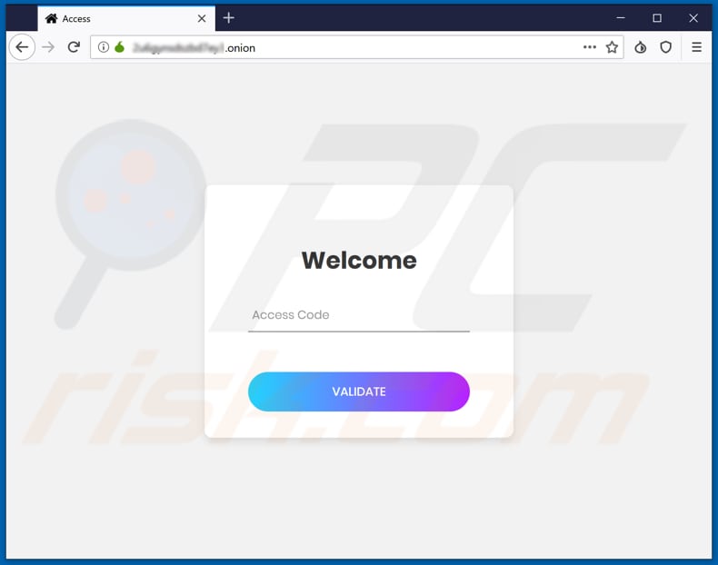 IS ransomware eerste Tor-pagina