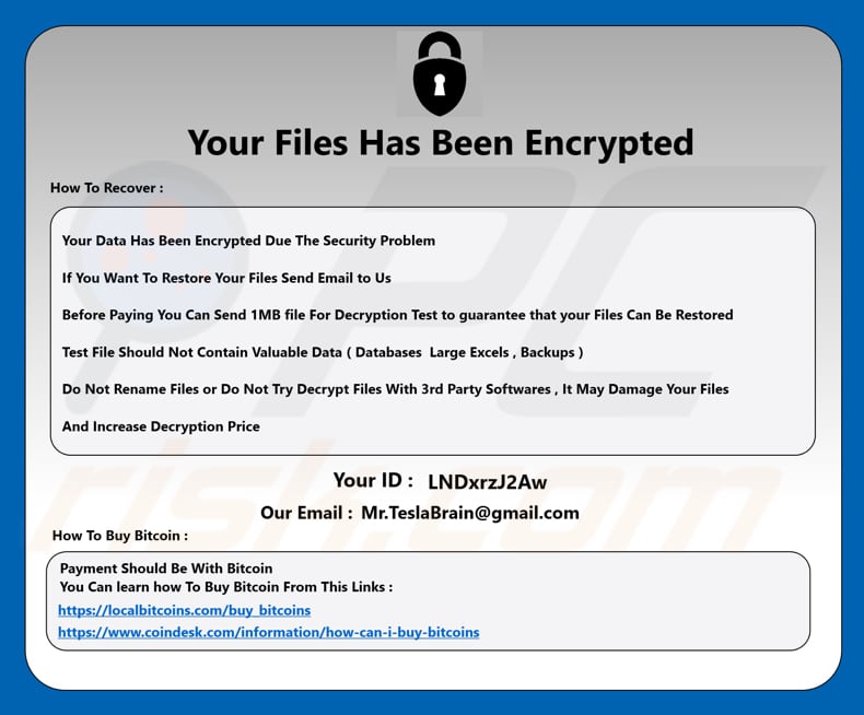 Lazarus decryptie instructies