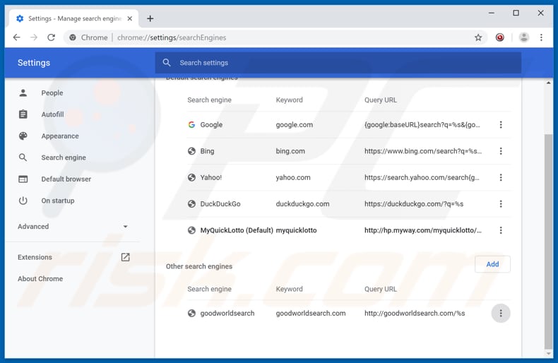 Verwijdering hp.myway.com uit Google Chrome standaard zoekmachine