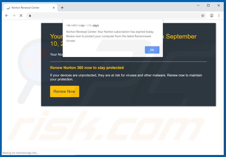 Norton subscription has expired today scam