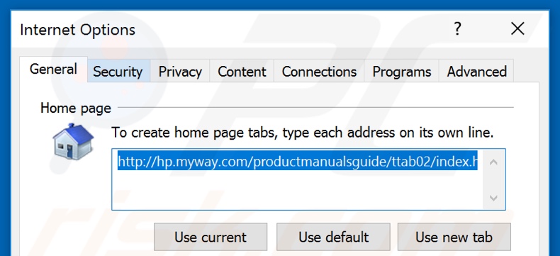 Verwijdering hp.myway.com uit Internet Explorer startpagina