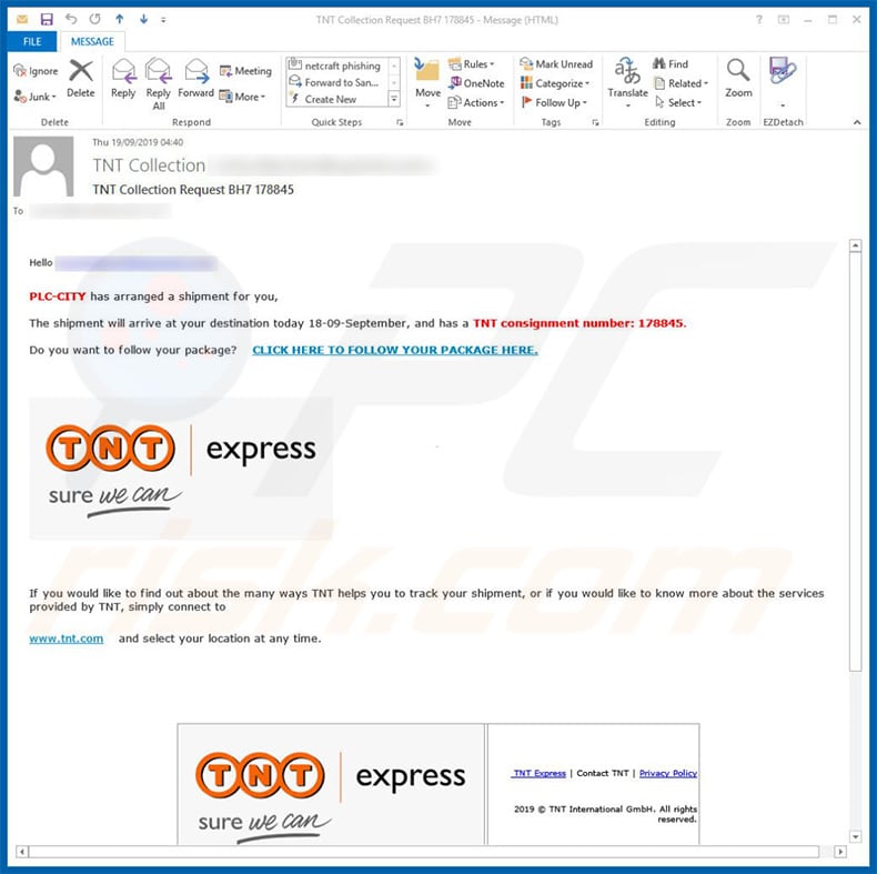wsh tnt spamcampagne