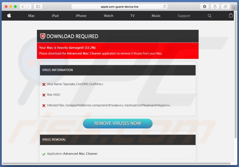 Apple.com-guard-device[.]live scanresultaten