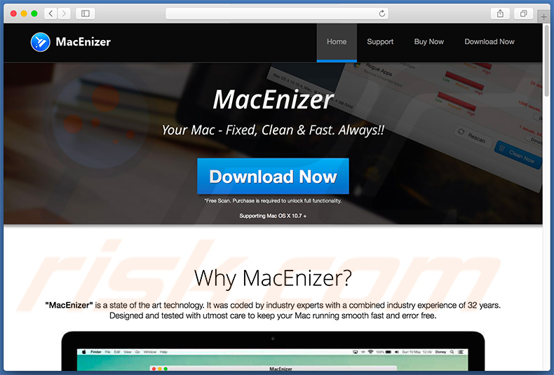 Website promoot tweede variant van de MacEnizer ongewenste applicatie