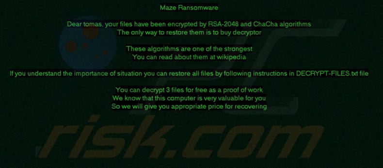 Maze decryptie instructies