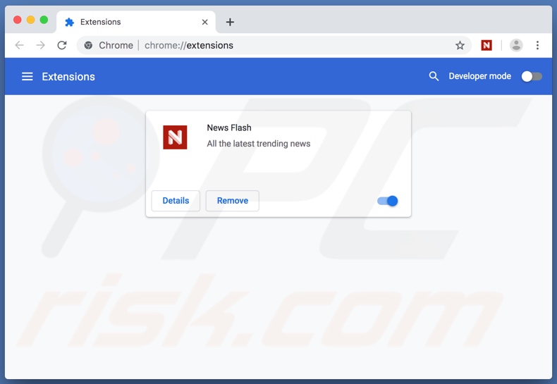 News Flash extensie op Chrome 