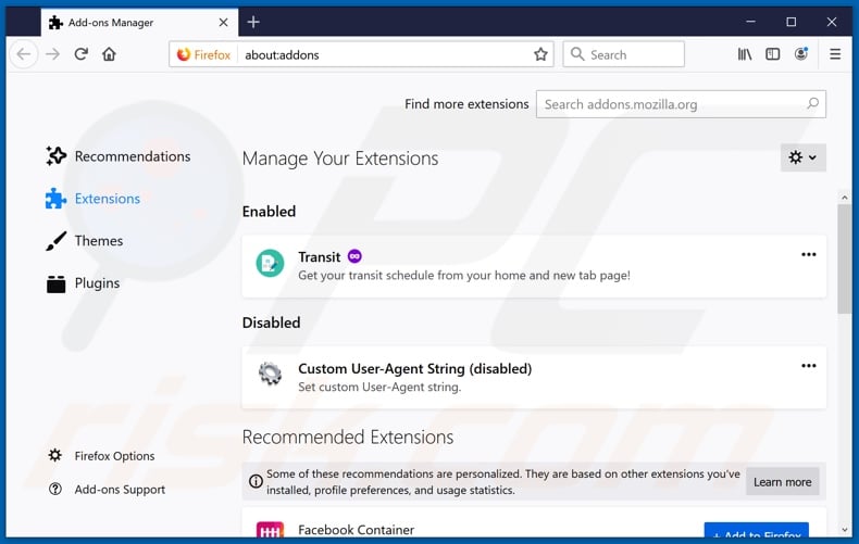 Verwijdering searchpowerapp.com gerelateerde Mozilla Firefox extensies