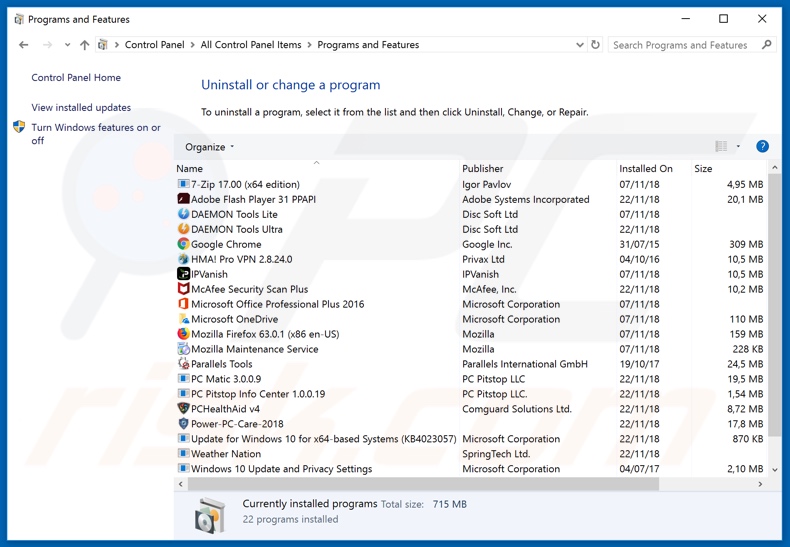 searchpowerapp.com browserkaper deinstalleren via Configuratiescherm