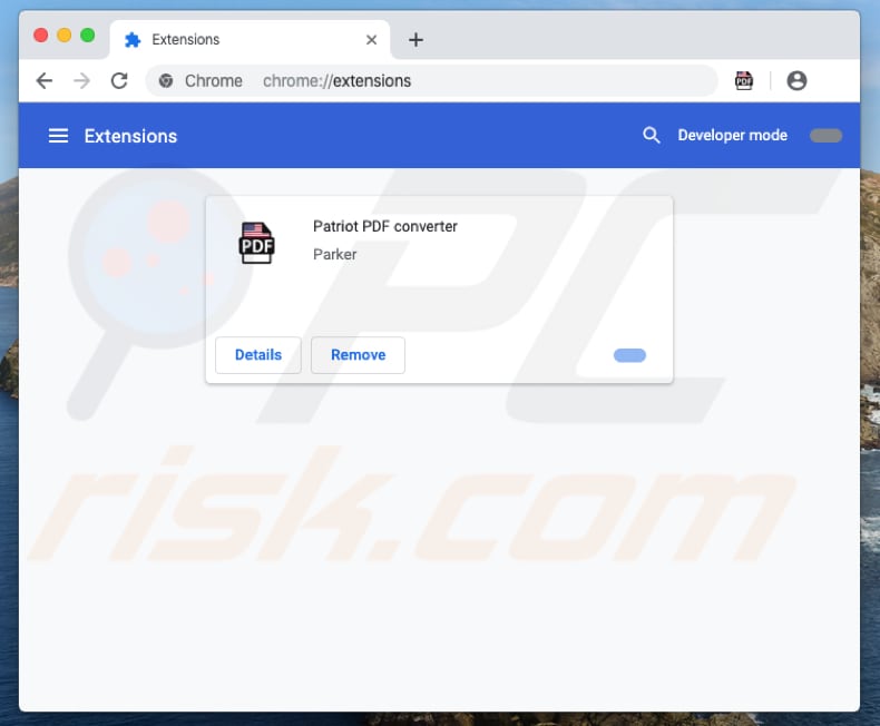 Patriot PDF Converter extensie op Chrome