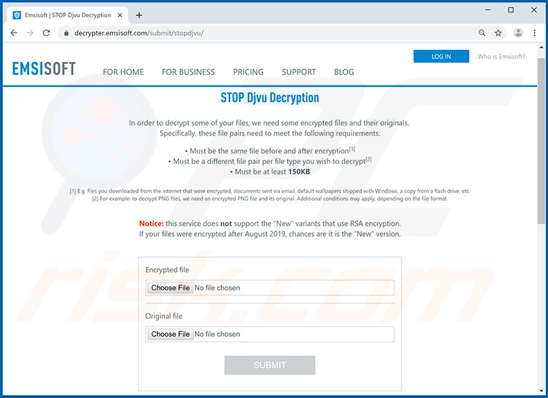 Djvu ransomware decoderingsservice door Emsisoft