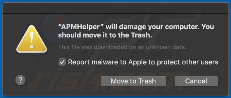 * will damage your computer. You should move it to the Trash. oplichting