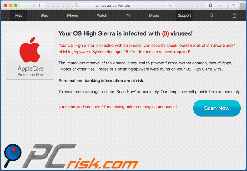 De Your Mac OS Might Be Infected oplichting (GIF)
