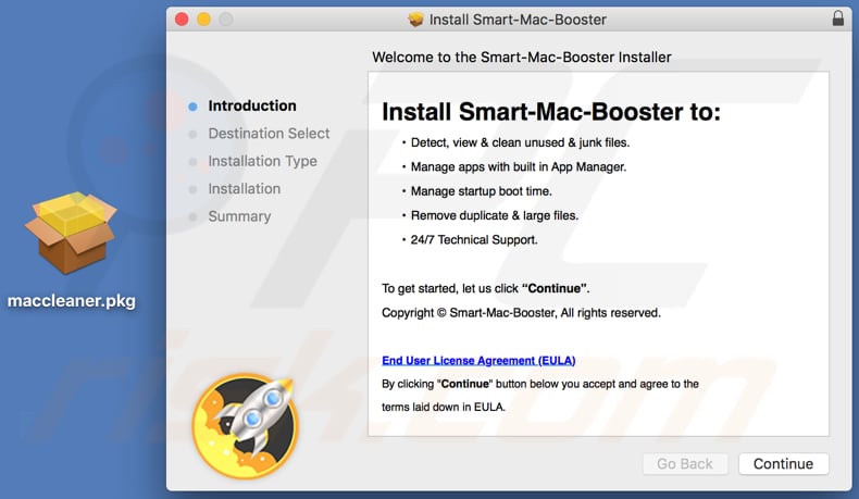 installatie van de Smart Mac Booster ongewenste app
