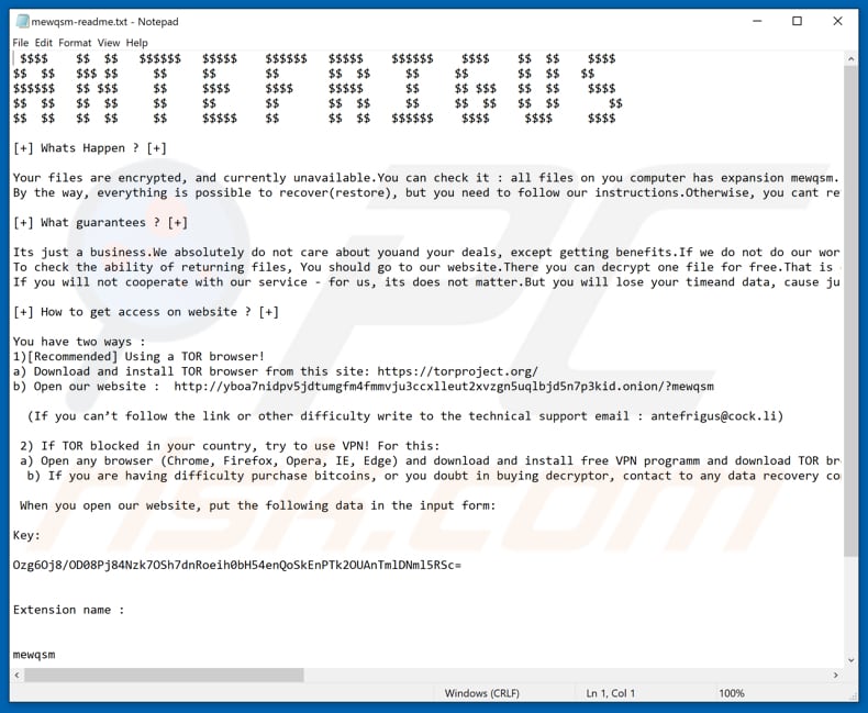 ANTEFRIGUS decryptie instructies