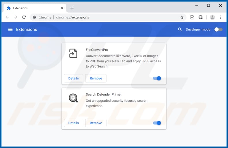 Verwijdering fileconvertpro.co gerelateerde Google Chrome extenses