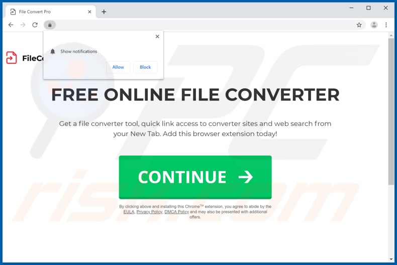 Website promiot de FileConvertPro browserkaper