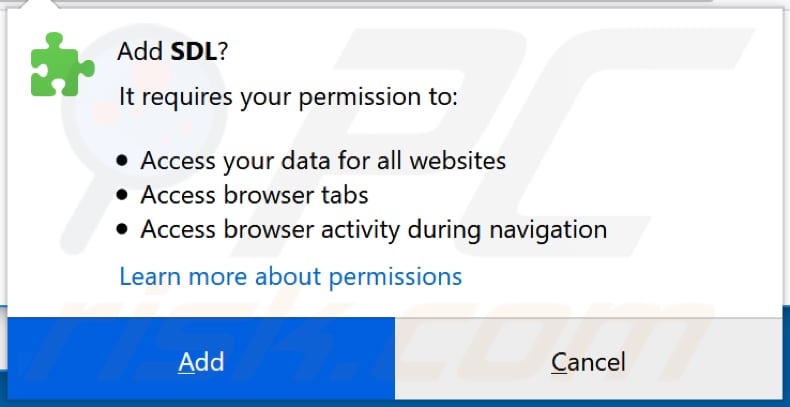 SDL vraagt om toestemming voor toegang tot gegevens op Firefox