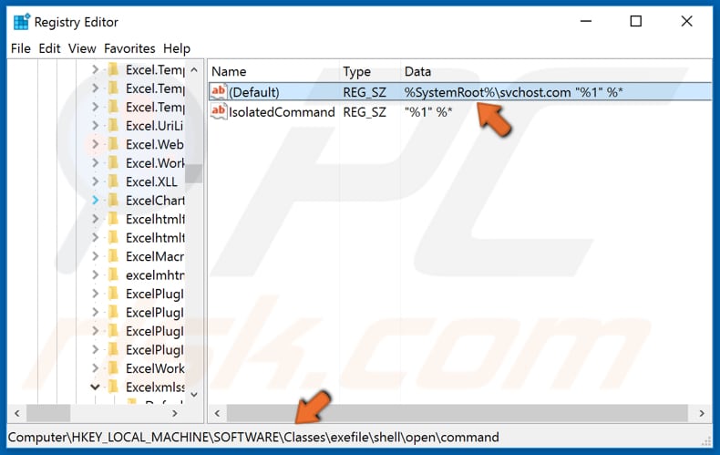 Neshta-malware wijzigt het Windows-register 