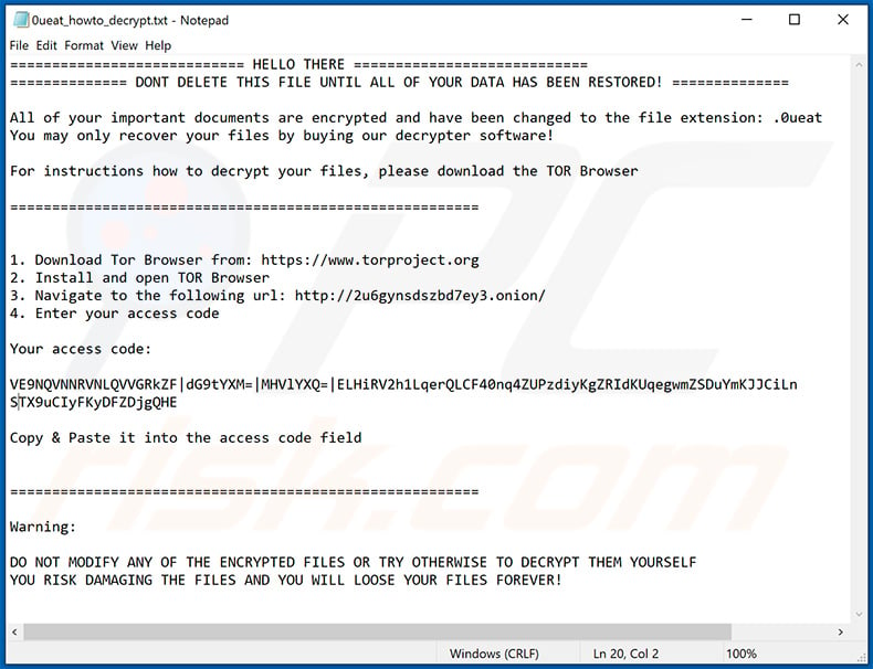 IS (Ordinypt) ransomware geupdate losgeldeis