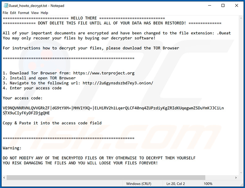 IS (Ordinypt) ransomware geupdate losgeldeis